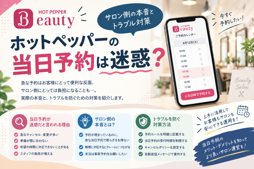 ホットペッパーの当日予約は迷惑?サロン側の本音とトラブル対策