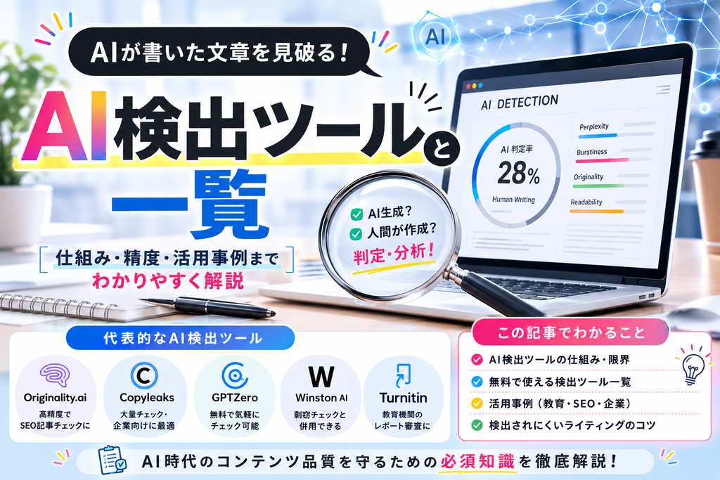 AIが書いた文章を見破るツールとAI検出ツール一覧