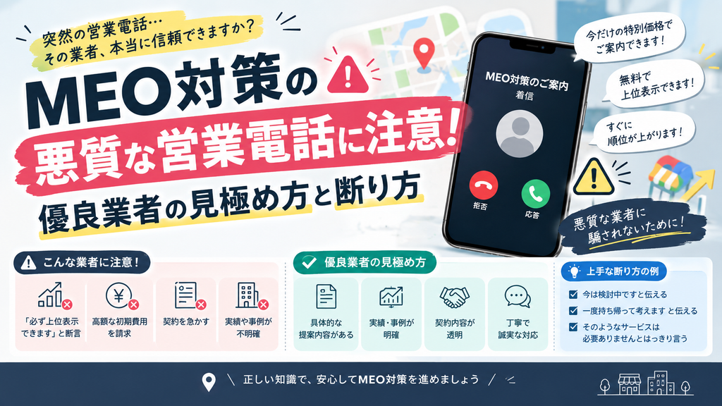 MEO対策の悪質な営業電話に注意！優良業者の見極め方と断り方