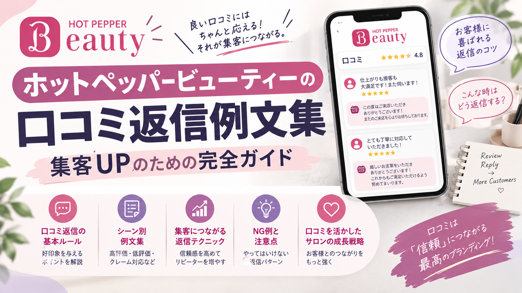ホットペッパービューティーの口コミ返信例文集：集客UPのための完全ガイド