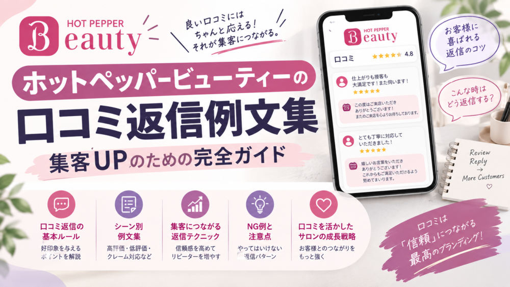 ホットペッパービューティーの口コミ返信例文集:集客UPのための完全ガイド