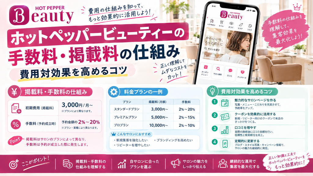 ホットペッパービューティーの手数料・掲載料の仕組み｜費用対効果を高めるコツ