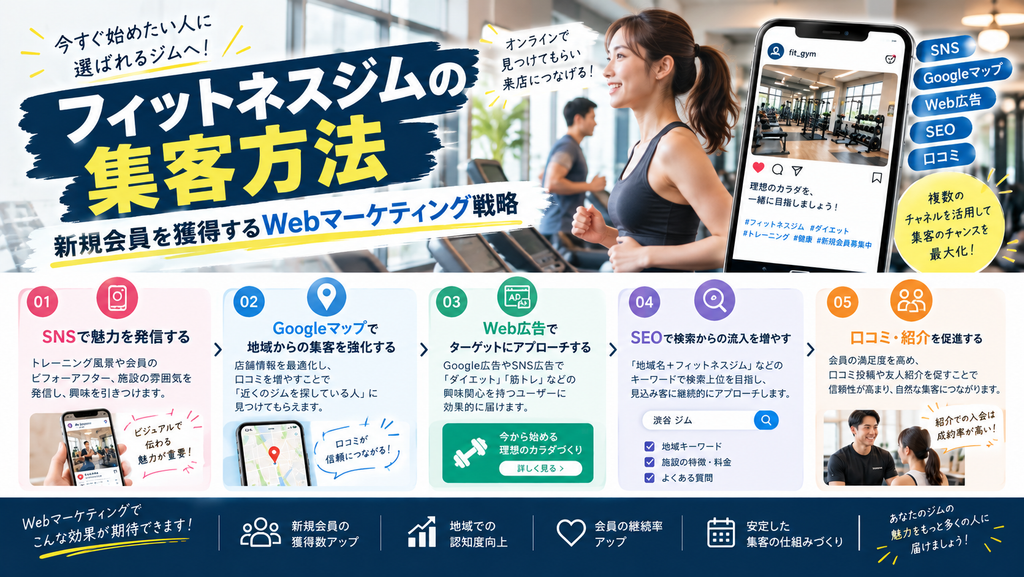 フィットネスジムの集客方法｜新規会員を獲得するWebマーケティング戦略