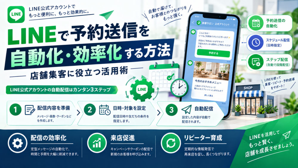 LINEで予約送信を自動化・効率化する方法｜店舗集客に役立つ活用術