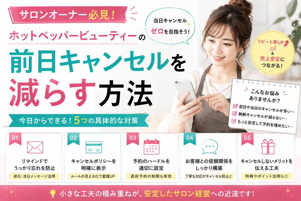 ホットペッパービューティーの前日キャンセルを減らす方法