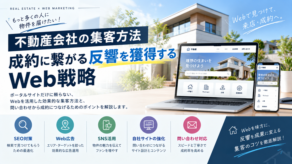 不動産会社の集客方法｜成約に繋がる反響を獲得するWeb戦略