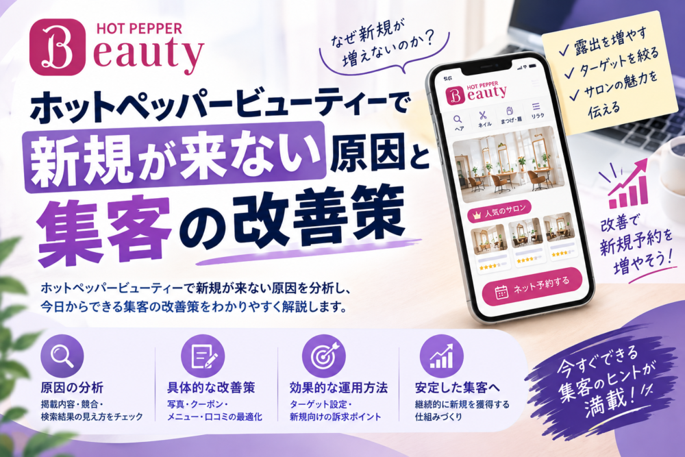 ホットペッパービューティーで新規が来ない原因と集客の改善策