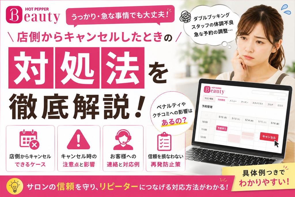 ホットペッパービューティー店側からキャンセルした際の対処法