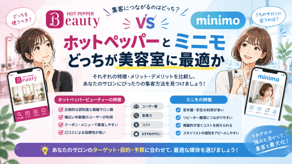 ホットペッパーとミニモどっちが美容室に最適か