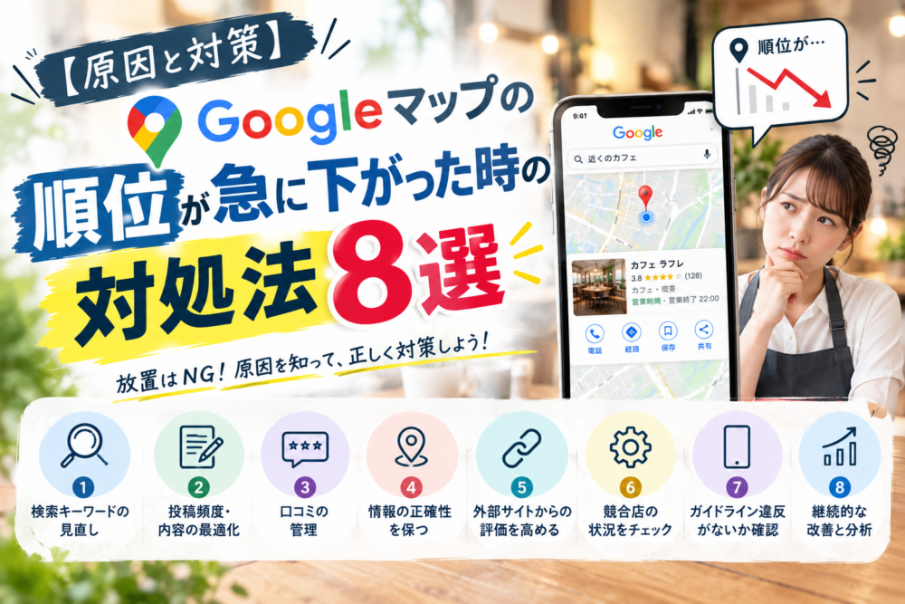 【原因と対策】Googleマップの順位が急に下がった時の対処法8選