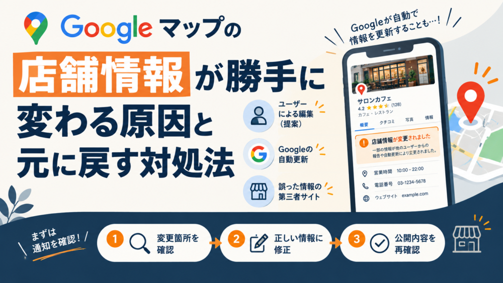 Googleマップの店舗情報が勝手に変わる原因と元に戻す対処法